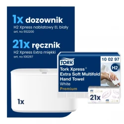 Starter Pack H2: Ręcznik 100297 + Dozownik Xpress 552200